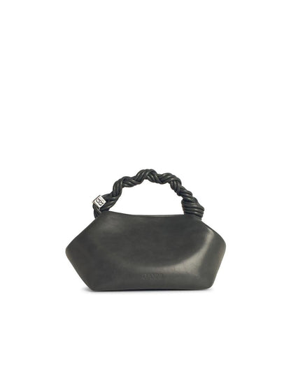 Ganni – Kleine Tasche „Bou“ aus grauem Ledermix
