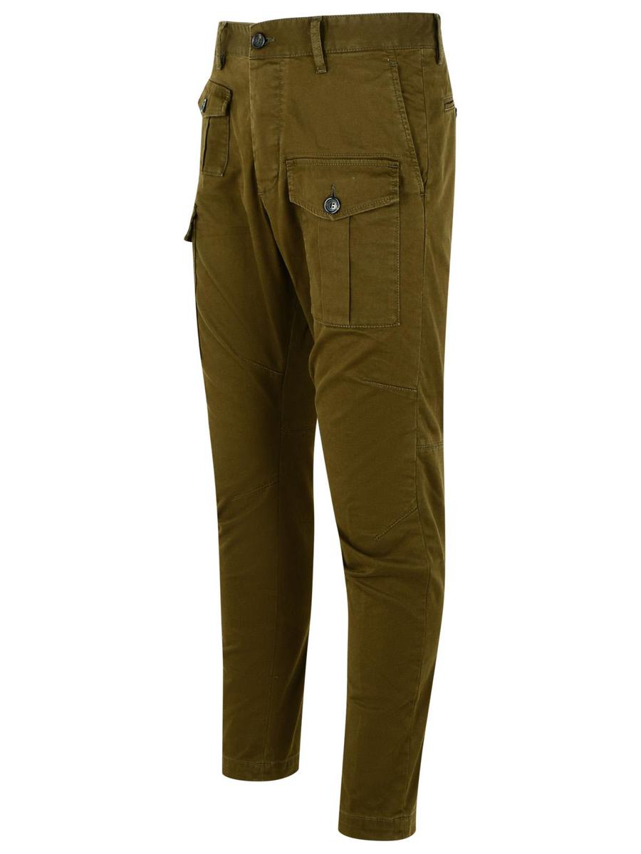 DSQUARED2 „Sexy“ Dunkelgrüne Baumwoll-Cargohose Pantone