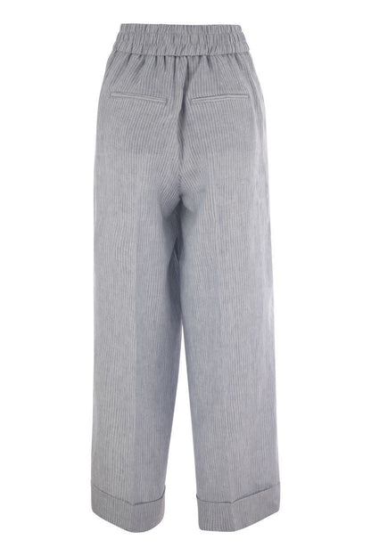 Peserico Leinenhose mit Streifenmuster