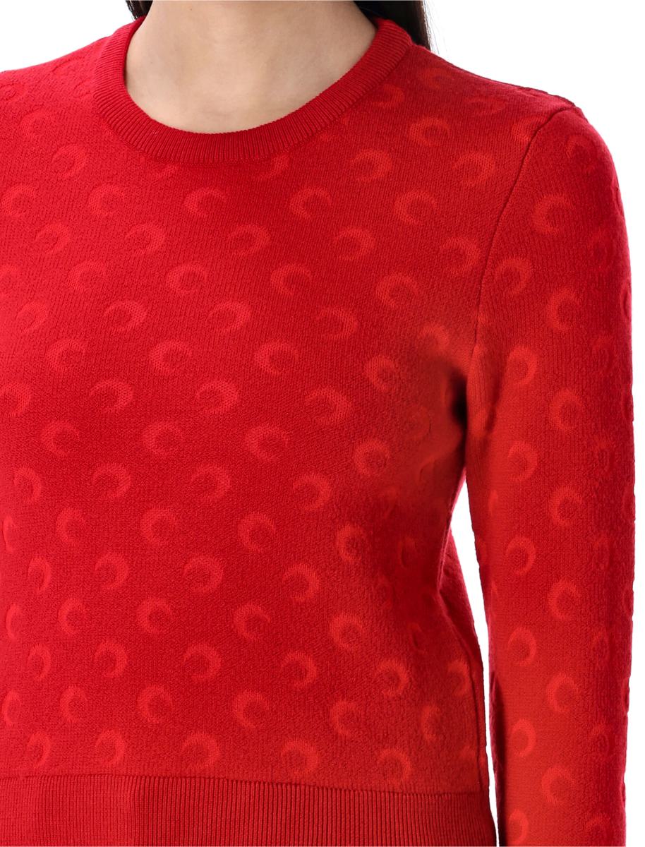 Marine Serre Moon – Figurbetonter Jacquard-Strickpullover