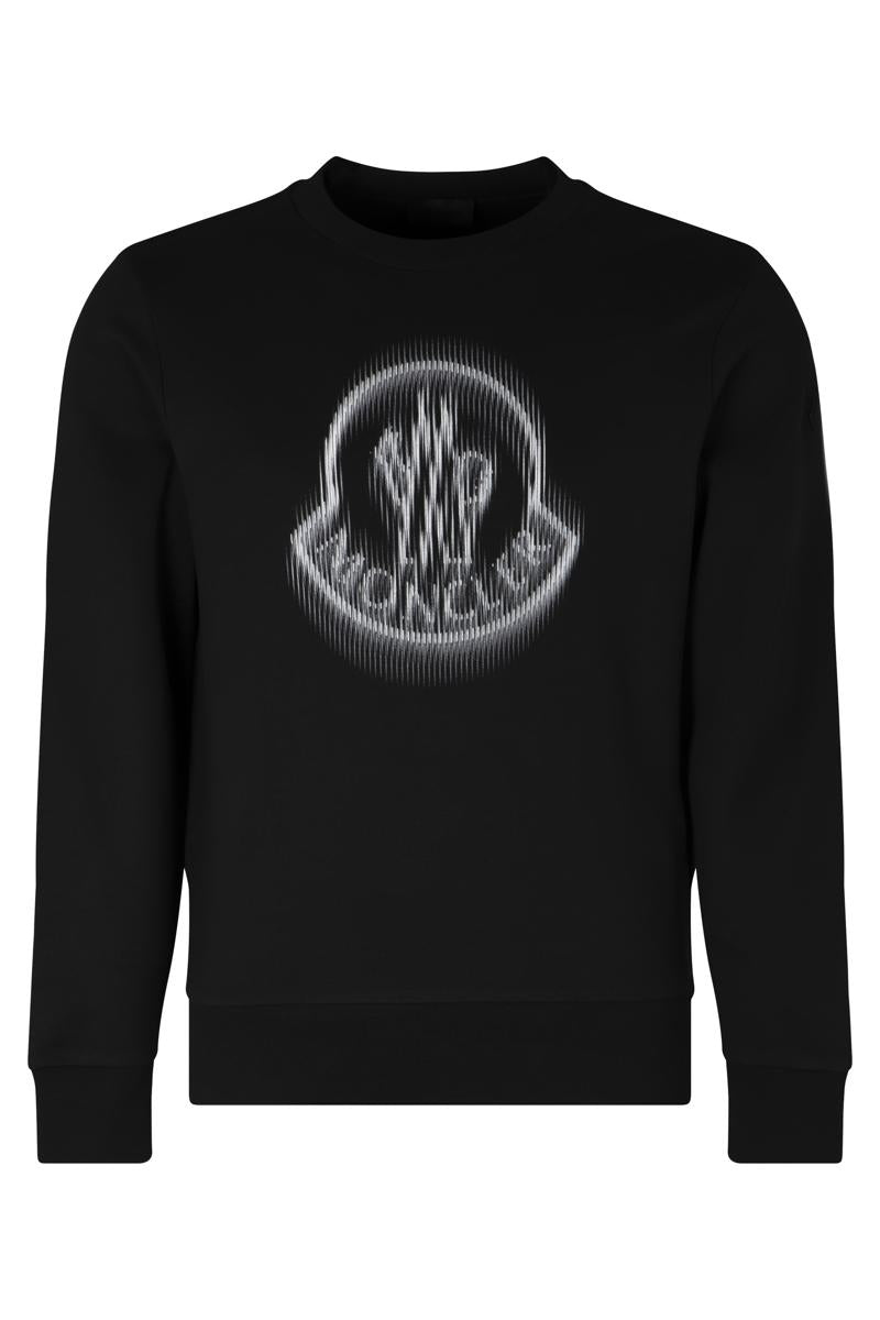 Moncler Baumwoll-Sweatshirt mit Rundhalsausschnitt
