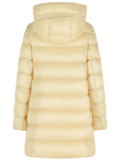 Moncler Suyenne' Elfenbeinfarbener Polyamidmantel