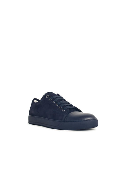 Lanvin „Ddb1“ Marineblaue Ledersneakers in Schwarz