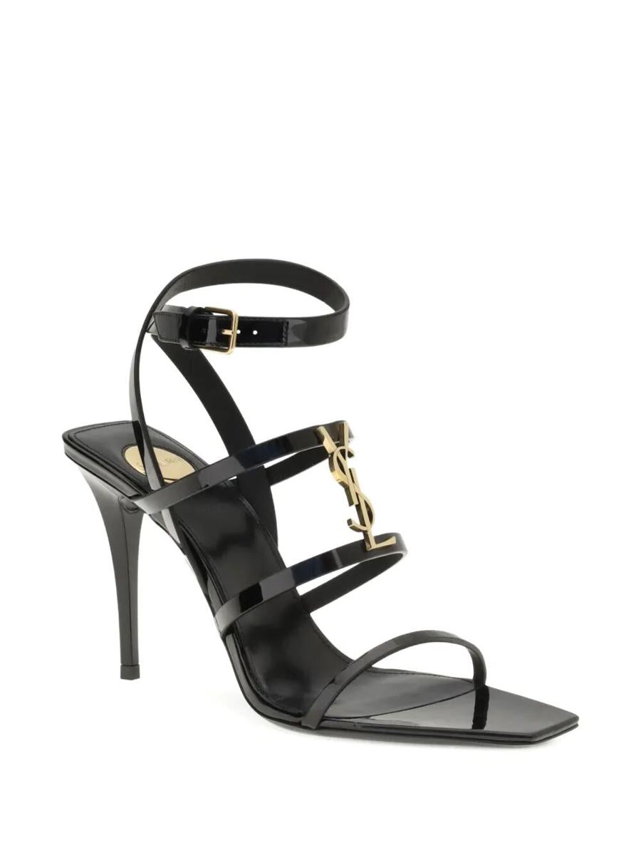Saint Laurent Cassandra Sandalen aus Lackleder mit mehreren Riemen