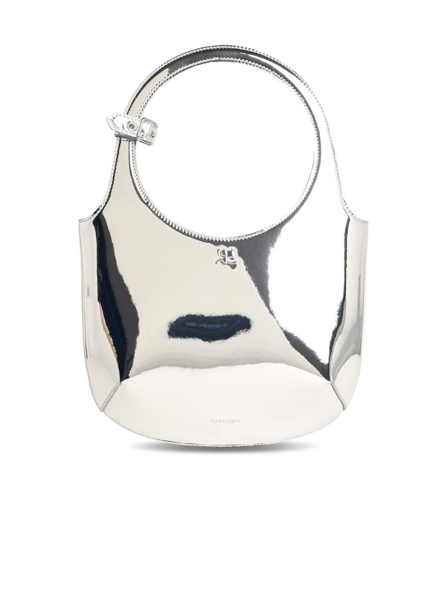 Courrèges „Holy Mirror“ silberne Ledertasche