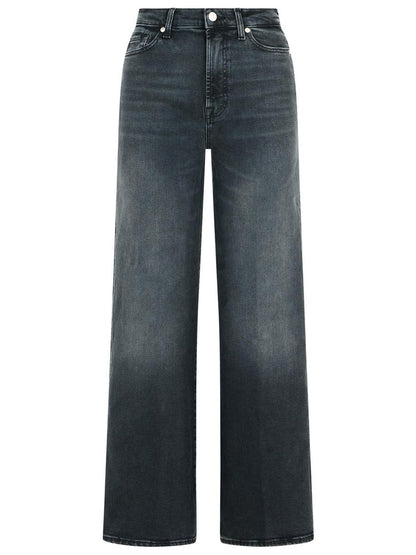 7 For All Mankind – Schwarze Jeans aus Baumwollmischung