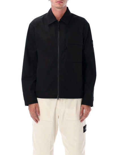 Stone Island Ghost Project Schwarzes Überhemd
