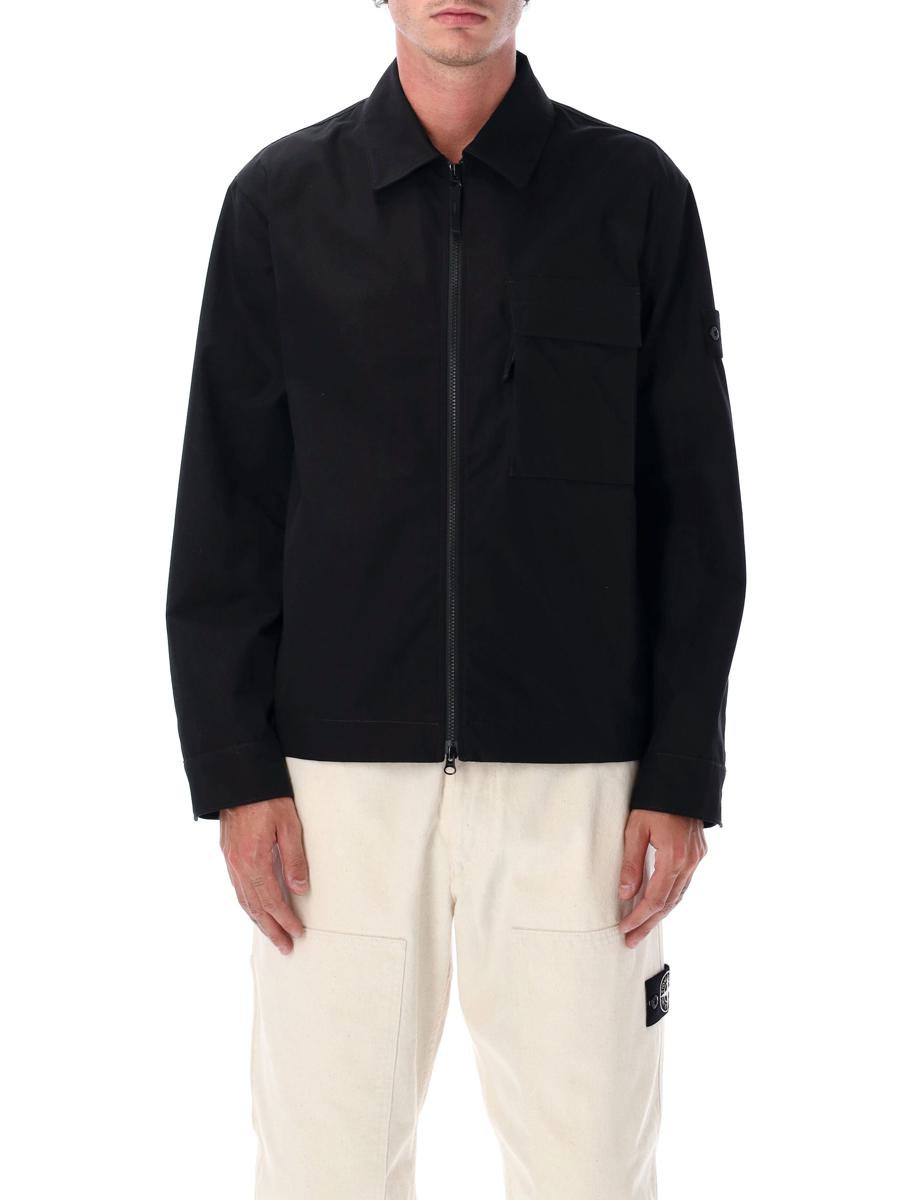 Stone Island Ghost Project Schwarzes Überhemd
