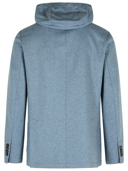 Eleventy Hellblauer Blazer aus Wollmischung