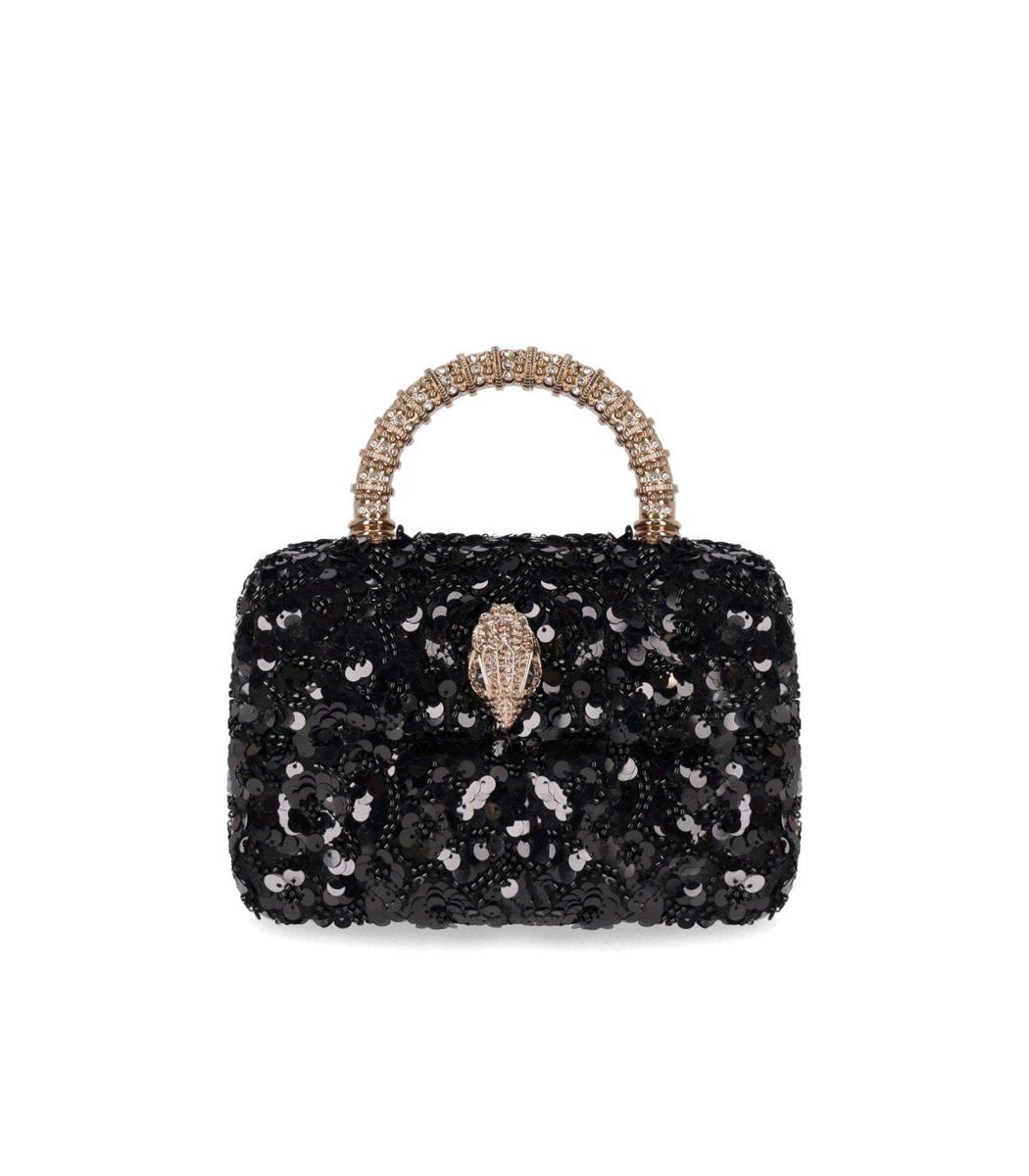 Kurt Geiger London – Kensington – Pailletten-Minihandtasche in Schwarz