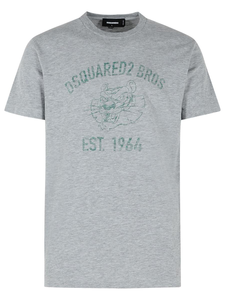 DSQUARED2 Graues Baumwoll-T-Shirt