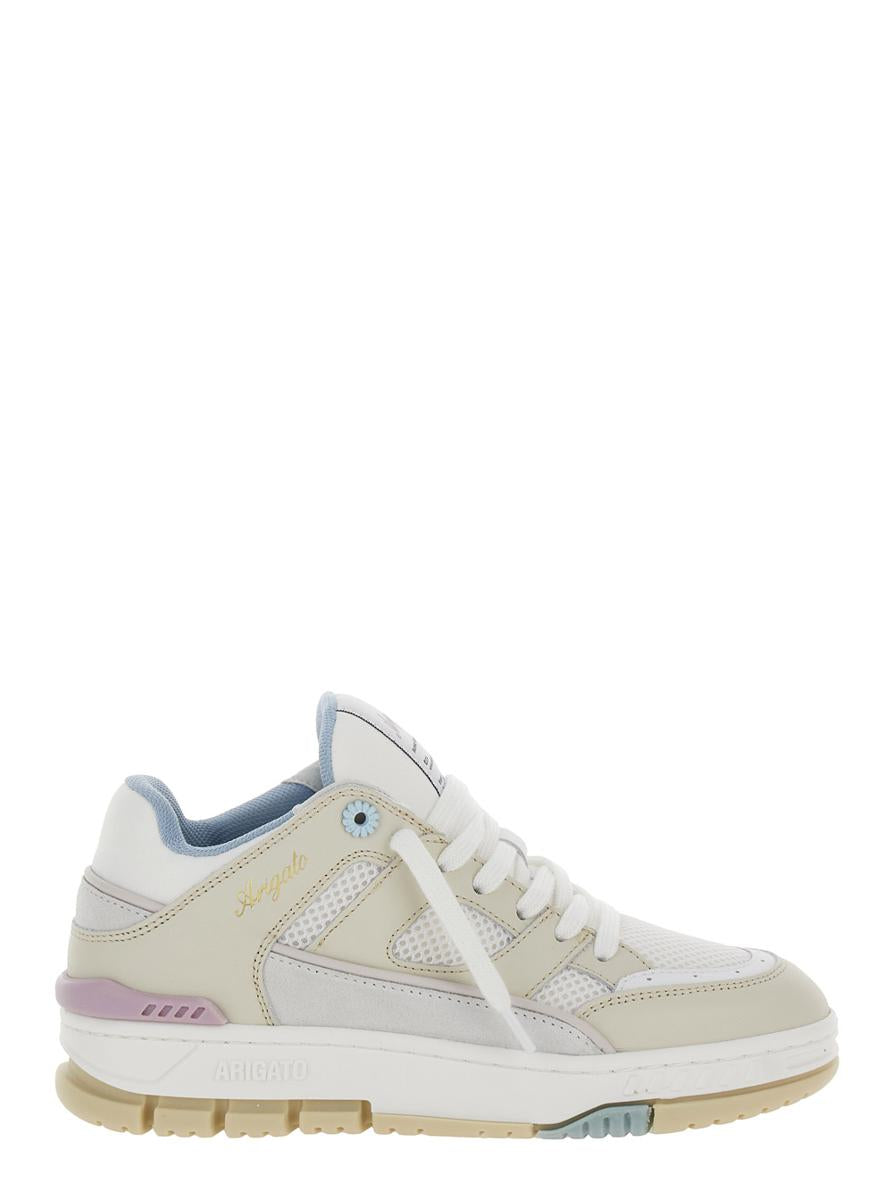 Weiße und mehrfarbige Sneakers „Area Lo“ mit Logodetail aus Ledermischung für Damen