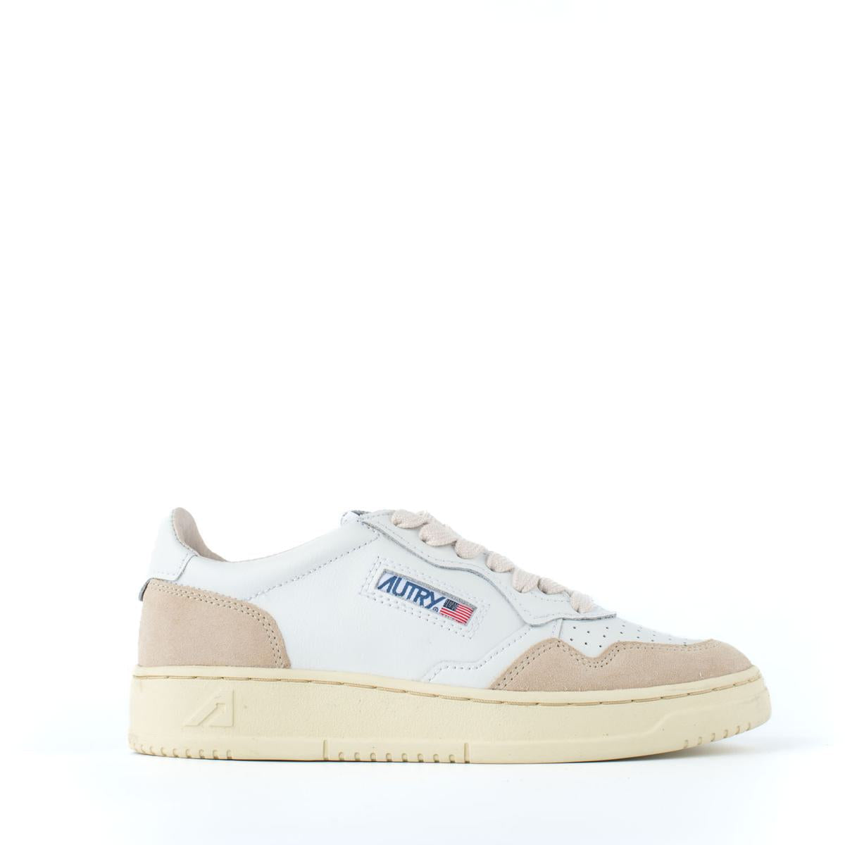 Autry – Weiße Sneakers aus Leder und Wildleder