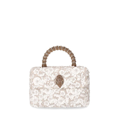Kurt Geiger London – Kensington – Pailletten-Minihandtasche in Weiß