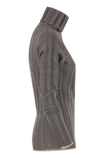 Fabiana Filippi – Gerippter Rollkragenpullover mit Lurex