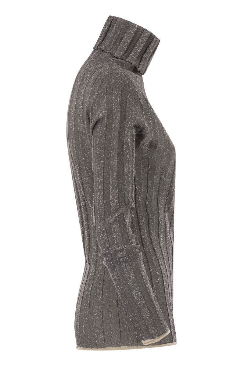 Fabiana Filippi – Gerippter Rollkragenpullover mit Lurex
