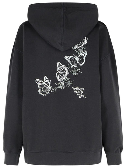 Schwarzes Baumwoll-Sweatshirt von Ganni