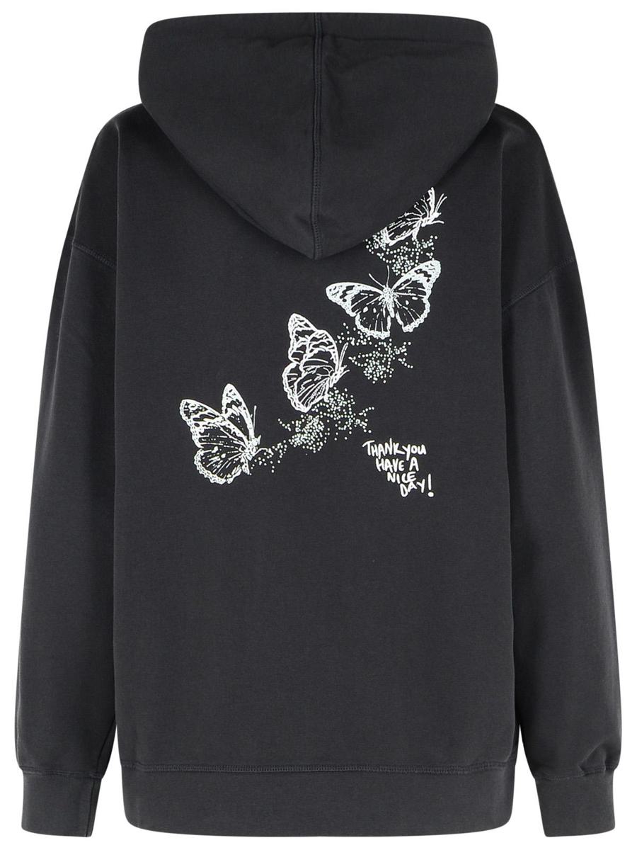 Schwarzes Baumwoll-Sweatshirt von Ganni