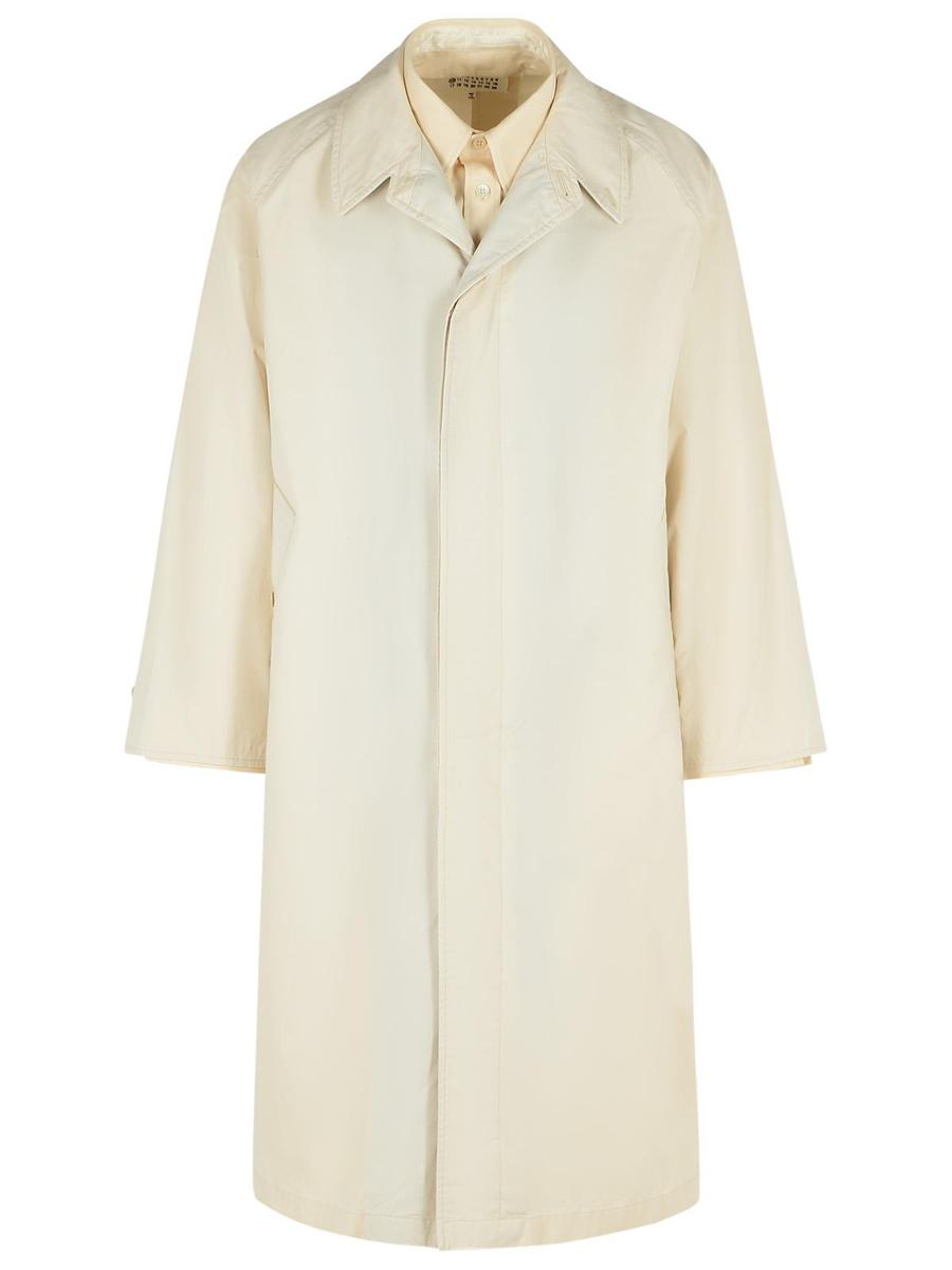 Maison Margiela Elfenbeinfarbener Trenchcoat aus Baumwolle