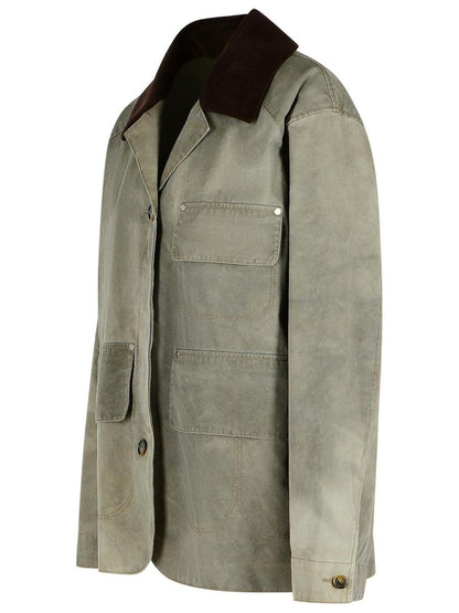 Stella McCartney „Harrington“ grüne Baumwolljacke