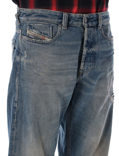 Diesel 1980 D-Eeper Destroyed Jeans Blau