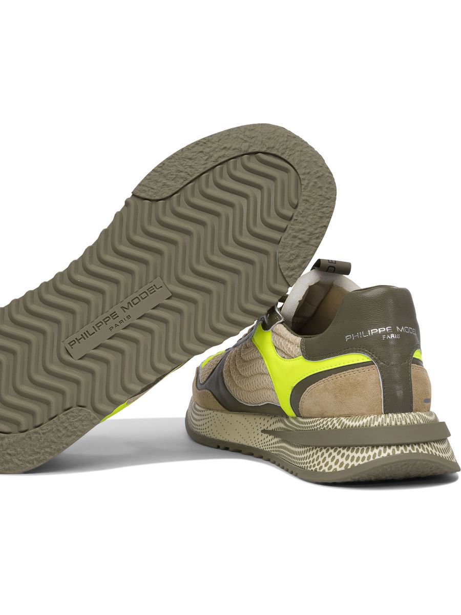 Philippe Model Olympique – Sneaker in Militärgrün und Gelb