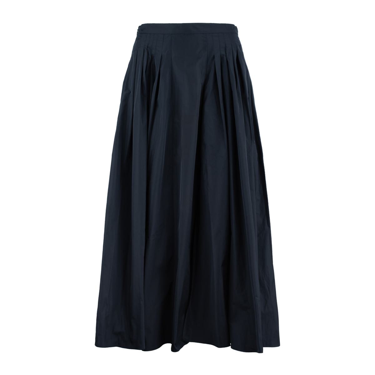 Max Mara Marineblauer Taft-Faltenrock