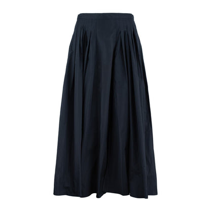 Max Mara Marineblauer Taft-Faltenrock