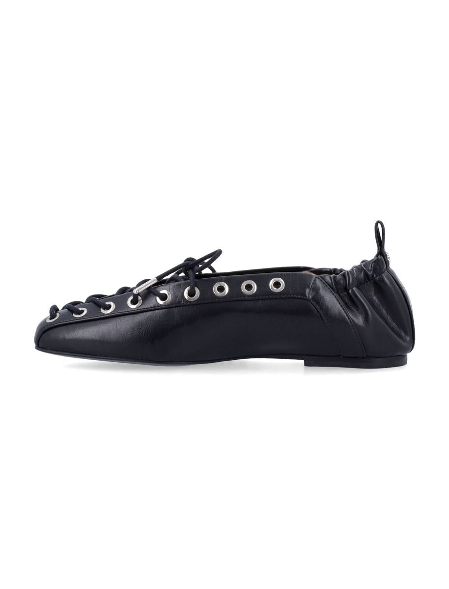 Ganni Oleatex-Ballerinas zum Schnüren