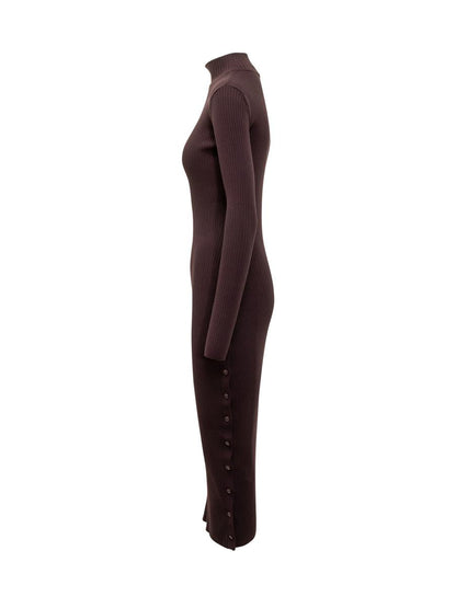 Courrèges Courrèges Strick-Midikleid mit Knöpfen