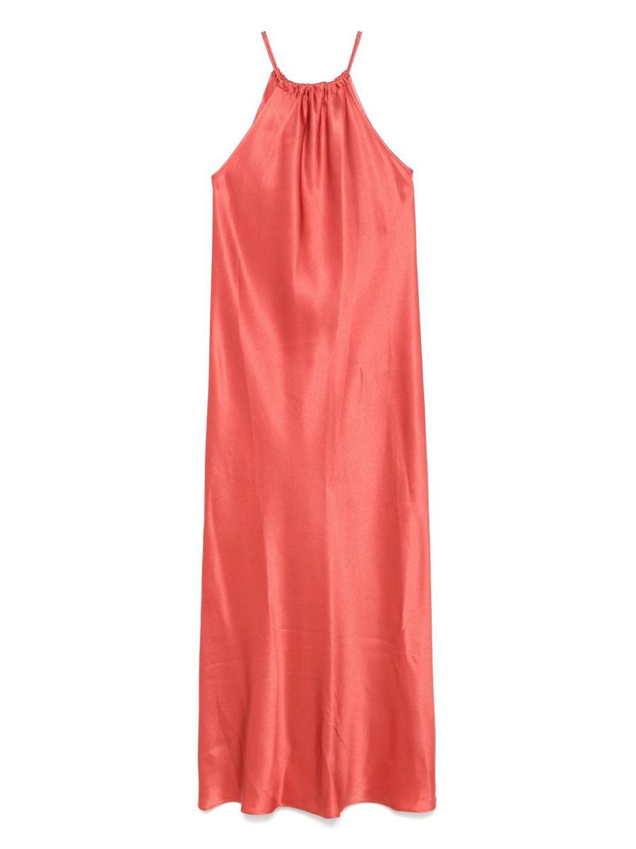 Antonelli – Midikleid aus korallenfarbener Seidenmischung