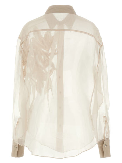 Brunello Cucinelli-Hemd „Flora Appliqué“.