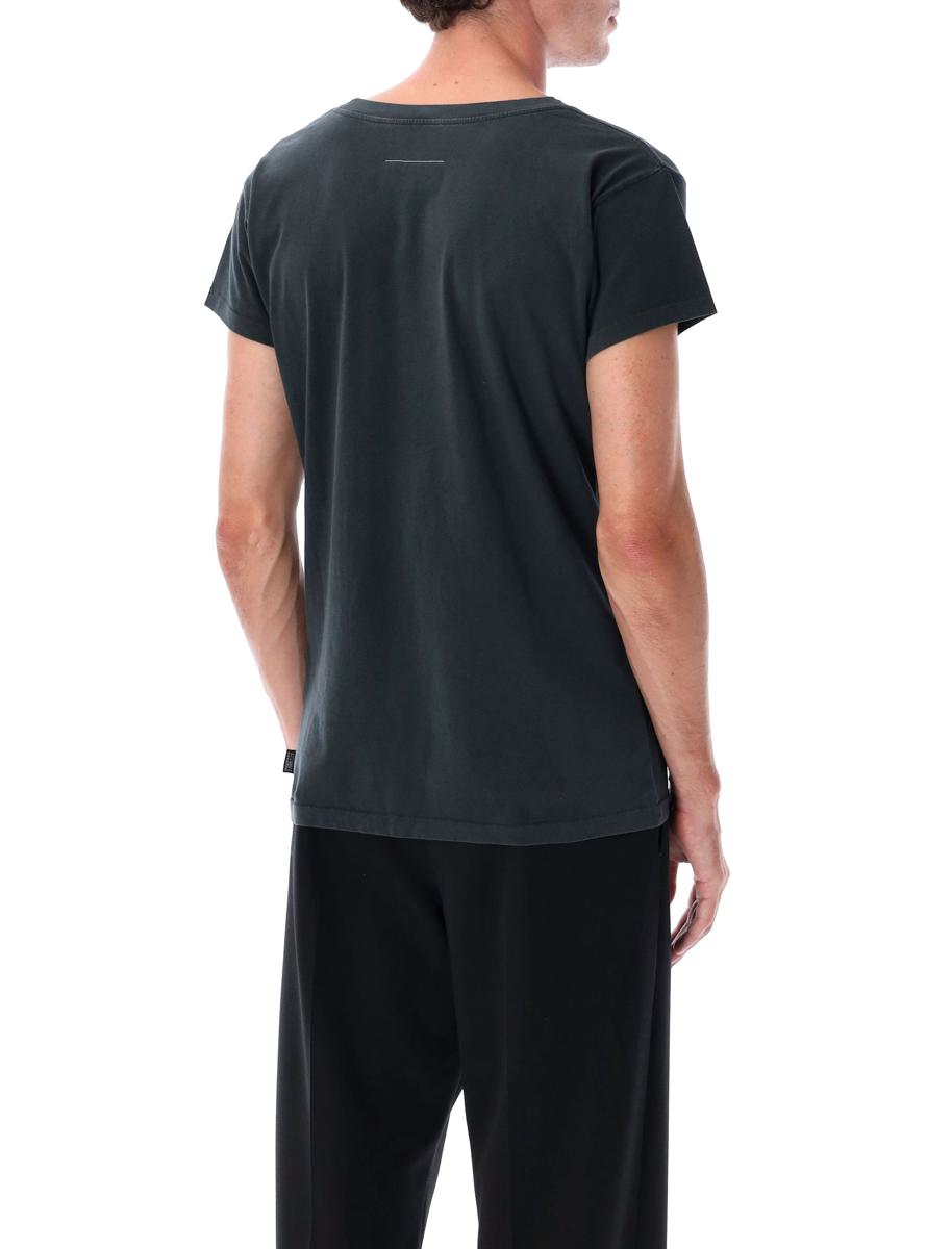 MM6 Maison Margiela – Tailliertes Baumwoll-T-Shirt mit Stern-Patch