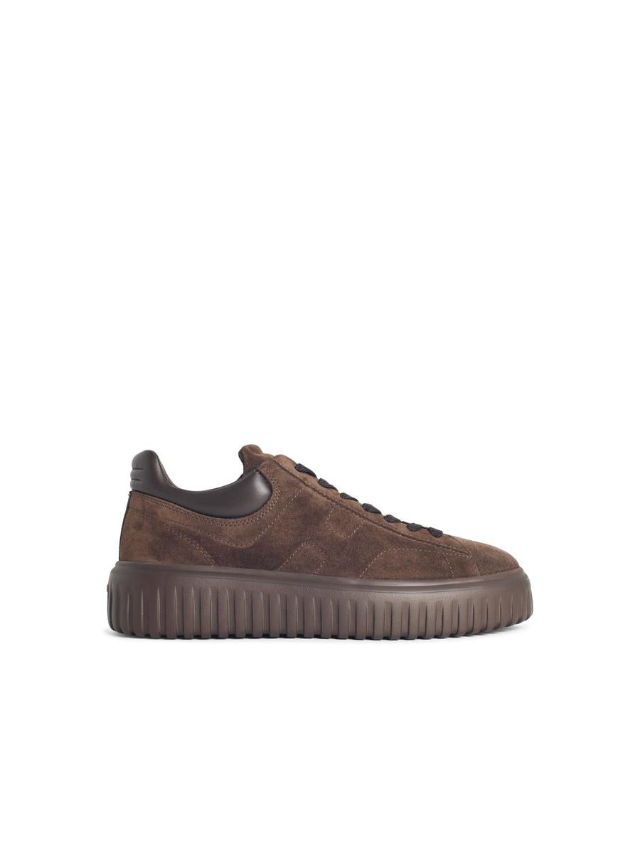 Hogan – H-Streifen-Sneaker aus braunem Wildleder