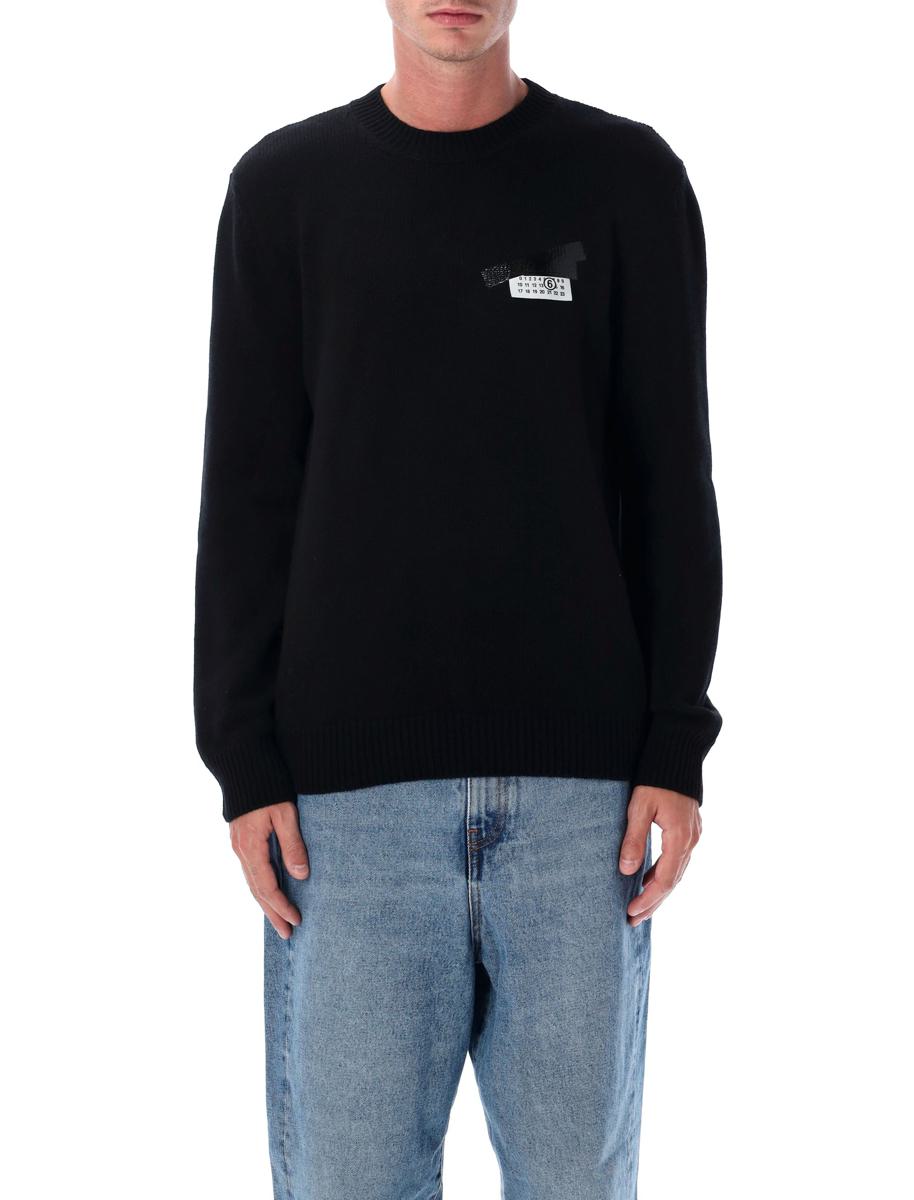 MM6 Maison Margiela – Wollpullover mit Rundhalsausschnitt und Label-Tape