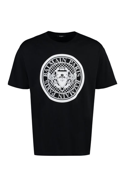 Balmain Baumwoll-T-Shirt mit Rundhalsausschnitt