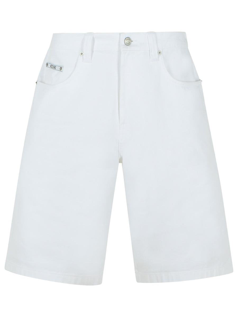 Moschino – Weiße Bermudashorts aus Baumwolle
