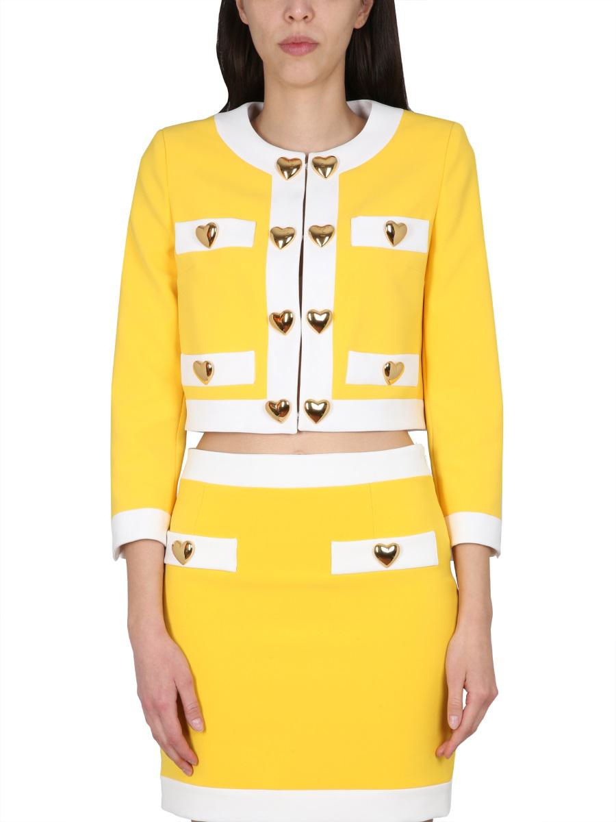 Moschino Crêpe-Jacke mit Herzknöpfen