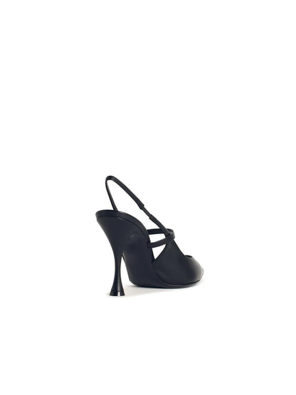 Dolce &amp; Gabbana – Slingpumps aus schwarzem Leder