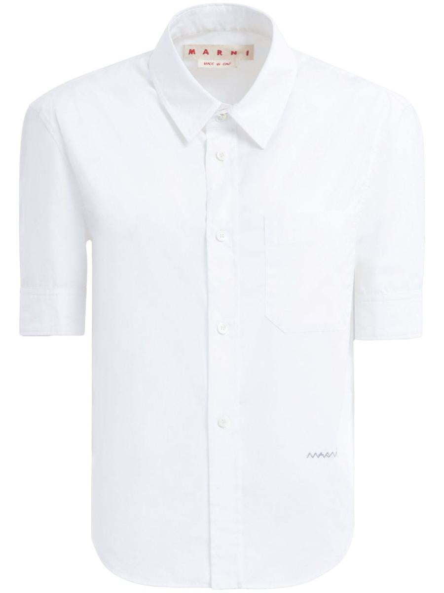 Marni – Weißes Slim-Fit-Kurzarmhemd