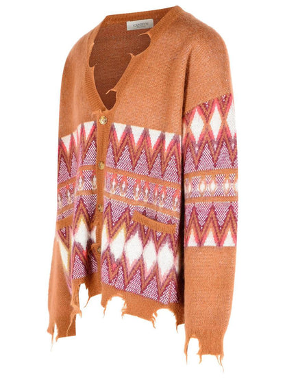 Laneus Strickjacke aus mehrfarbiger Wollmischung