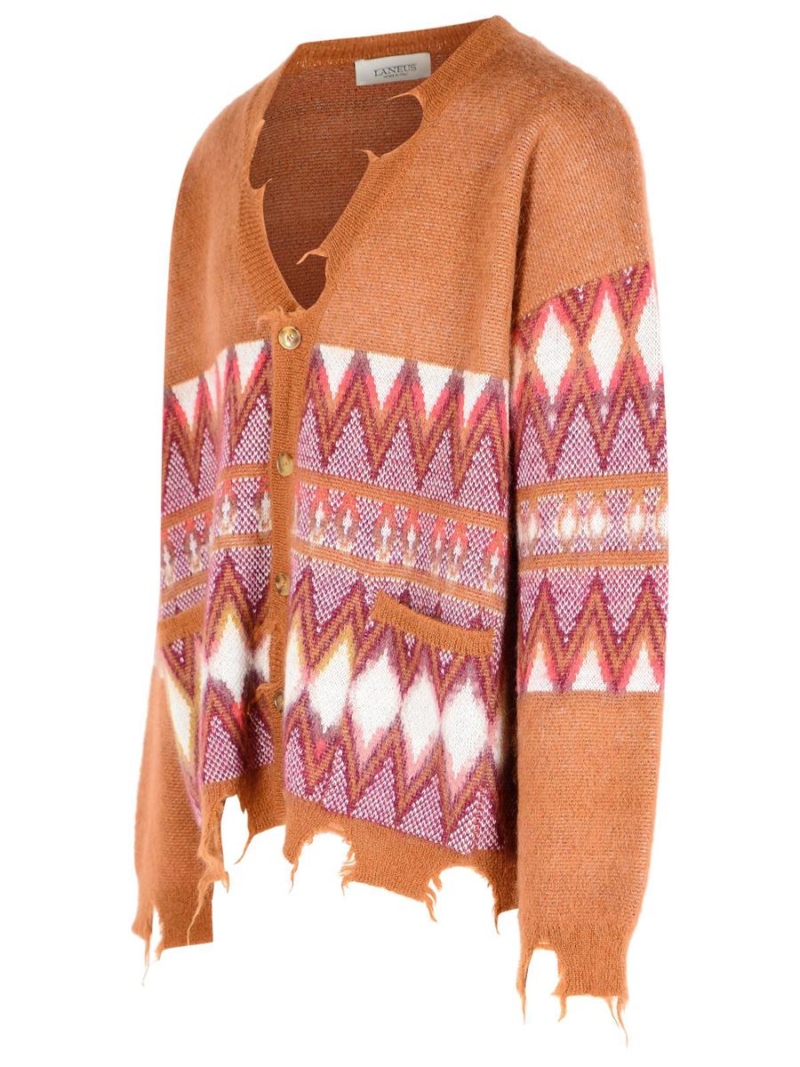 Laneus Strickjacke aus mehrfarbiger Wollmischung