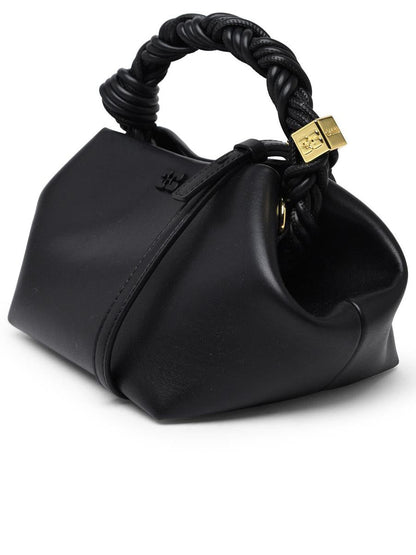 Ganni – „Bou“-Tasche aus schwarzem recyceltem Leder