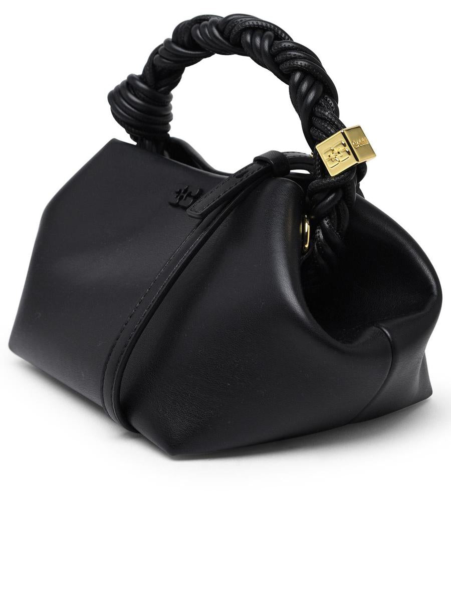 Ganni – „Bou“-Tasche aus schwarzem recyceltem Leder