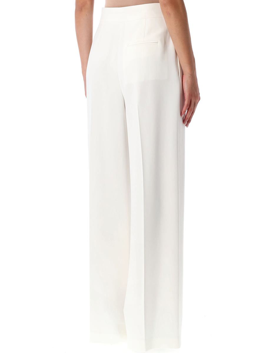 Alberta Ferretti – Weiße Bundfaltenhose mit weitem Bein