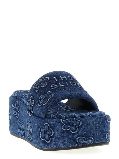 Marc Jacobs – The Puffy Daisy Denim Platform Sandal – Pantoletten