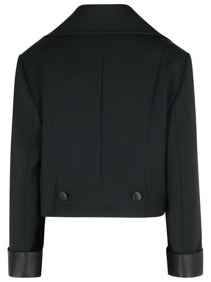 Dolce &amp; Gabbana Schwarze Jacke aus Schurwollmischung