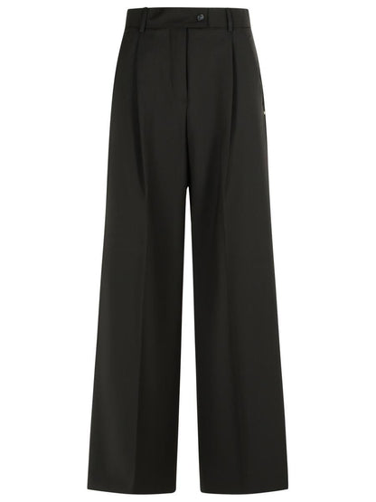 Sportmax „Vela“ Hose aus dunkelbrauner Schurwolle