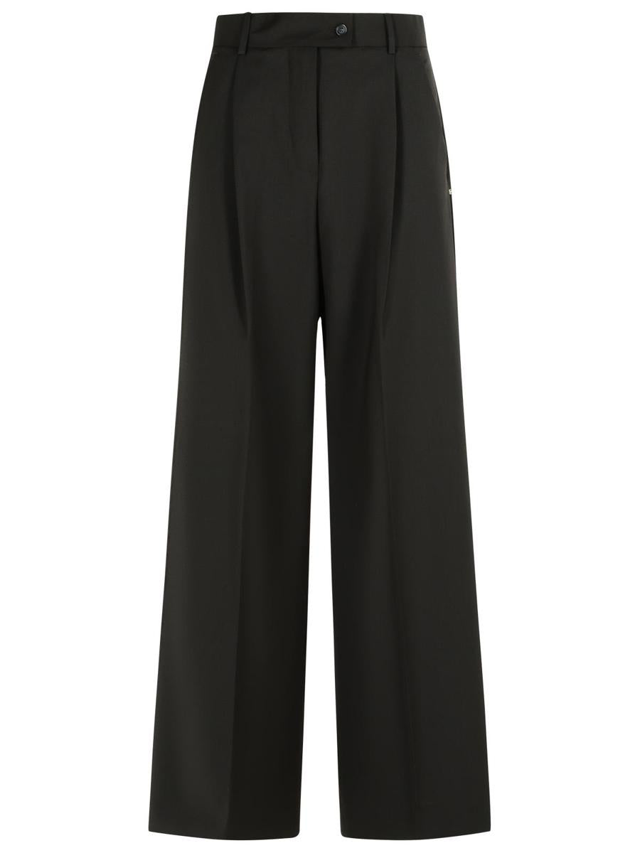 Sportmax „Vela“ Hose aus dunkelbrauner Schurwolle