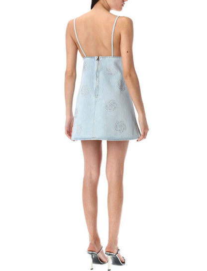 Rotate Birger Christensen Jeans-Minikleid mit Nieten